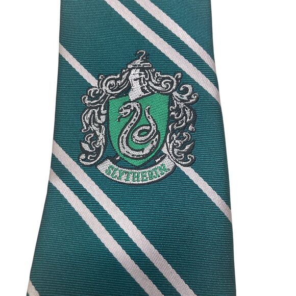 Harry Potter Tie Slytherin Green Gray Striped 100% Microfiber - Picture 5 of 7